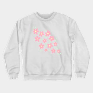 Whimsical Light Pink Flowers Crewneck Sweatshirt